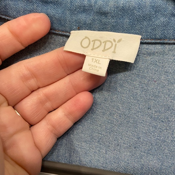 ODDY Blue and Brown Patterned Dress - Picture 5 of 7